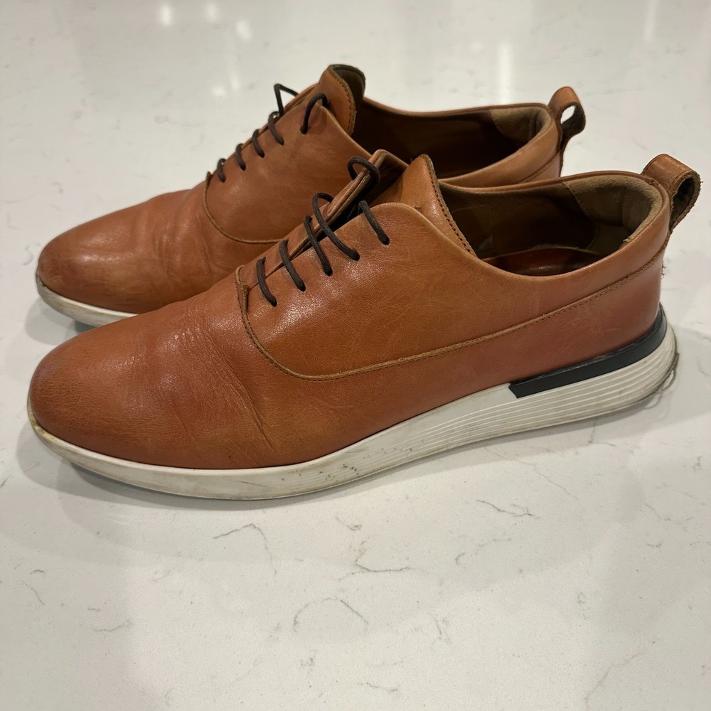Wolf and Shepherd Mens 11.5 M Crossover Lace Up Brown Derby Dress Shoes Leather